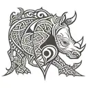 rhino heart   tattoo design idea