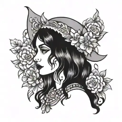 gypsy girl tattoo design idea