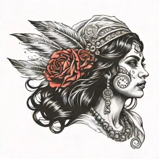 gypsy girl tattoo design idea