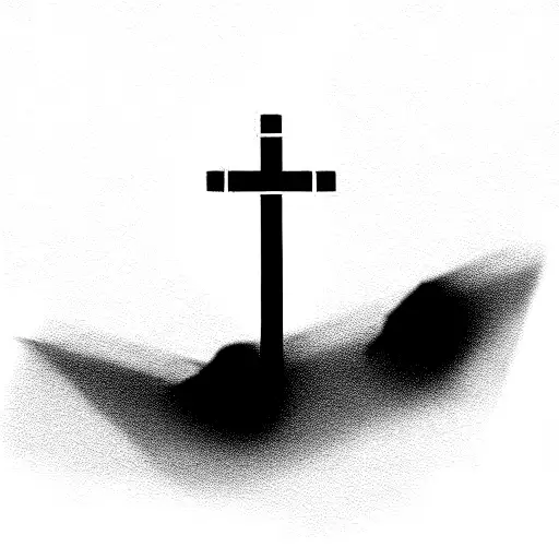 Christian Cross lion tattoo design idea
