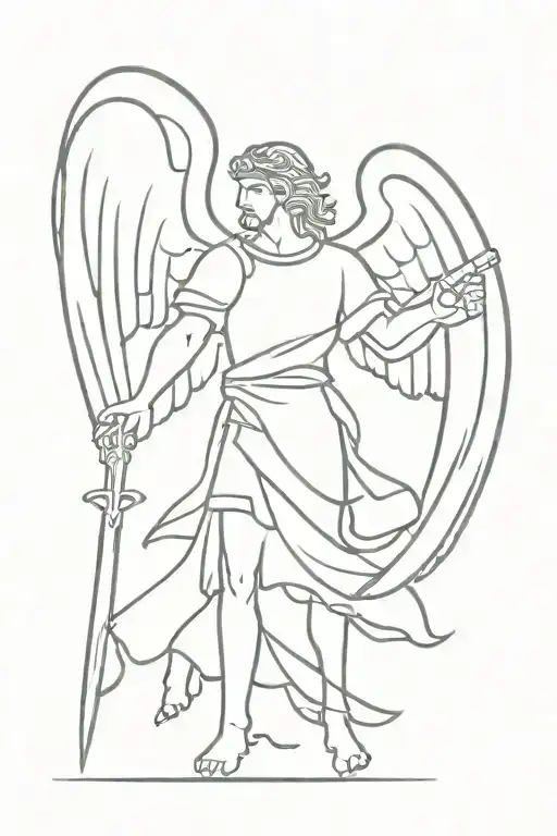 Saint Michael the Archangel tattoo design idea