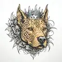 pitbull face inside a thorn crown tattoo design idea