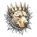 pitbull face inside a thorn crown tattoo design idea