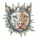 pitbull face inside a thorn crown tattoo design idea
