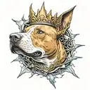 pitbull face inside a thorn crown tattoo design idea