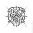 Celtic, sibling, birth date, three  tattoo design idea