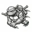 ninja turtle just mask and belts with initials  tattoo design idea