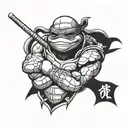 ninja turtle just mask and belts with initials  tattoo design idea