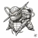 ninja turtle just mask and belts with initials  tattoo design idea