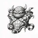 ninja turtle just mask and belts with initials  tattoo design idea