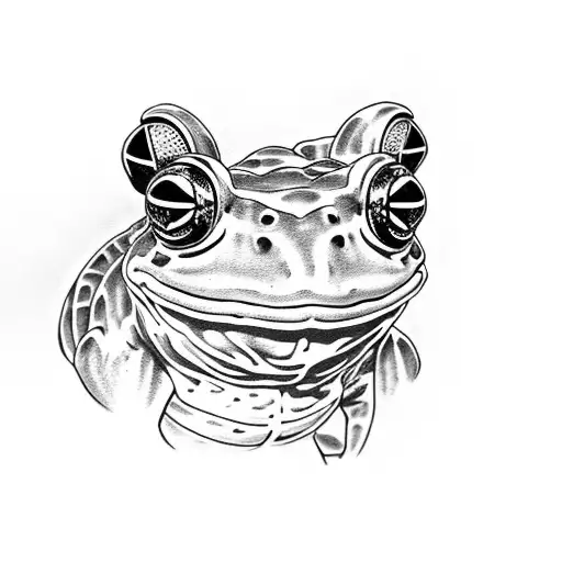 frog in knight armor tattoo design idea
