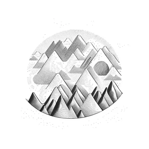 A network of roads and highways forming the shape of a motorcycle, with mountains in the background tattoo design idea