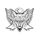 wolf with wings tattoo design idea