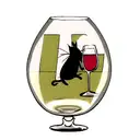 rat behind a glass of wine tattoo design idea