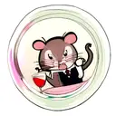 rat behind a glass of wine tattoo design idea