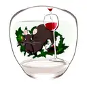 rat behind a glass of wine tattoo design idea