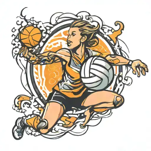 volleyball player tattoo design idea