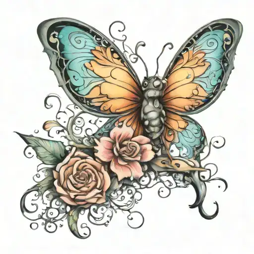 enchanted background theme for existing fairy tattoo on lower back tattoo design idea