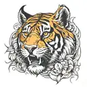 sabre tooth tiger tattoo design idea
