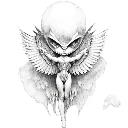 Fallen Angel tattoo design idea