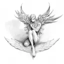 Fallen Angel tattoo design idea
