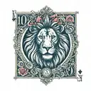 Lion Ouroboros Roses And Clocks Playing Card King Of Hearts (caqrd size) tattoo design idea