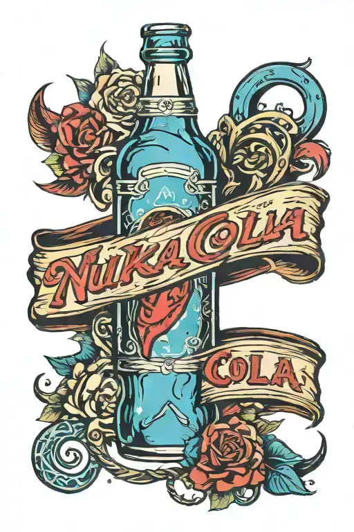 Nuka Cola Quantum bottle tattoo design idea