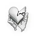 broken heart tattoo design idea