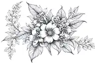 british columbia botanical back shoulders tattoo design idea