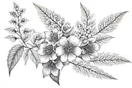 british columbia botanical back shoulders tattoo design idea
