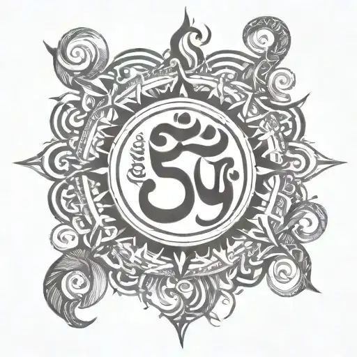 Shiva mantra written in musical notes tattoo design idea