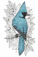stellar jay bird tattoo design idea
