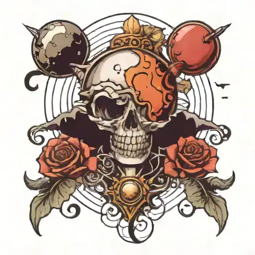 planet Venus rock music tattoo design idea