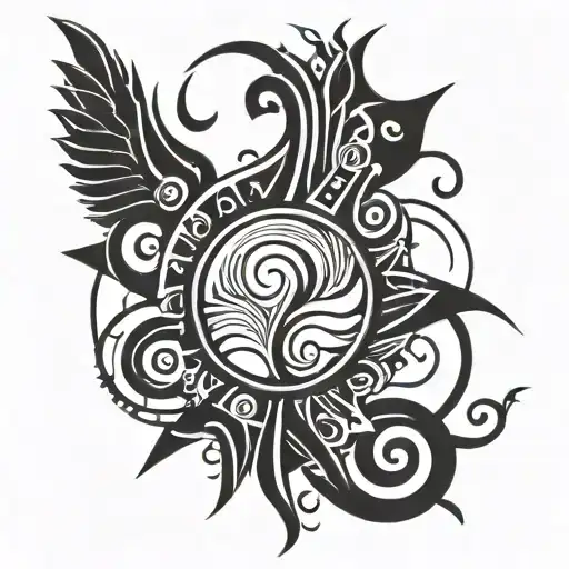 planet Venus rock music tattoo design idea