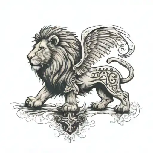 lion, heart, bible verse 2 Timothy 1:7 tattoo design idea