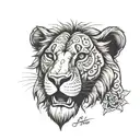 lion, heart, bible verse 2 Timothy 1:7 tattoo design idea