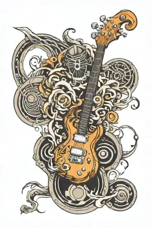 stave flowing out of speaker tattoo design idea