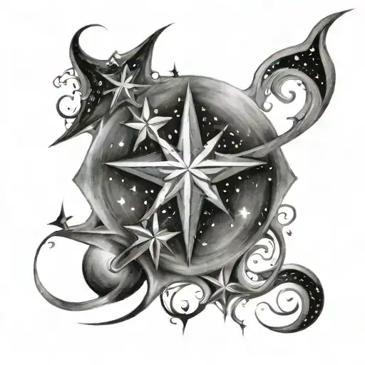 wandering stars written tattoo design idea