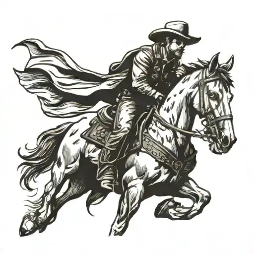 gay cowboy on horse  tattoo design idea