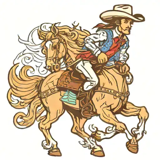 gay cowboy with horse on two legs tattoo design idea