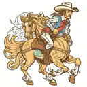 gay cowboy with horse on two legs tattoo design idea