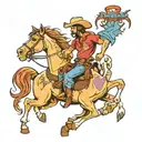 gay cowboy with horse on two legs tattoo design idea