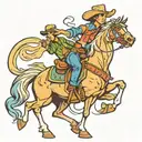 gay cowboy with horse on two legs tattoo design idea