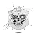terminator with I'll be back under him tattoo design idea
