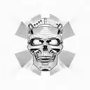 terminator with I'll be back under him tattoo design idea