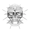 terminator with I'll be back under him tattoo design idea