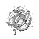 circle of fifths ouroboros tattoo design idea