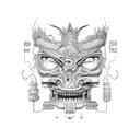 Tezcatlipoca and Quetzalcoatl  tattoo design idea