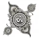 mandala and om symbol tattoo design idea