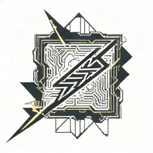 abstract lines thunder like illustration tattoo design idea